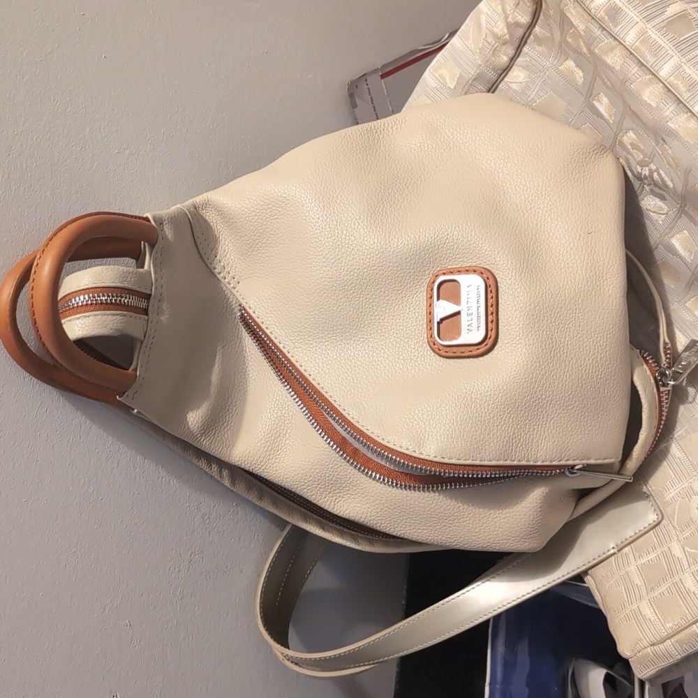 Valentina Cream Satchel Bag